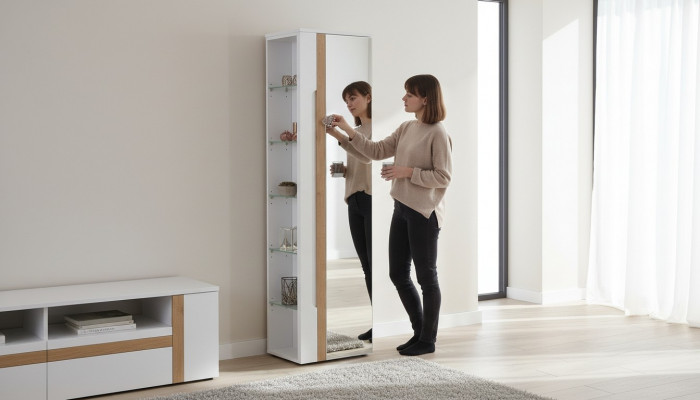 Bathroom furniture mirror cabinet wall shelf shelves cabinets luxury.