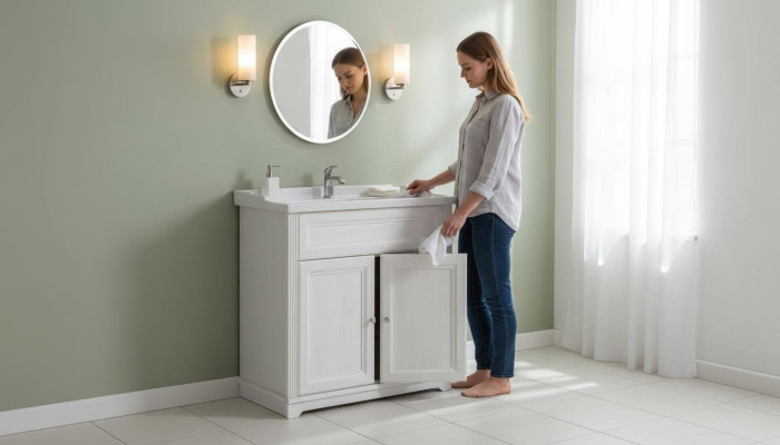 Antique style bathroom furniture basin with vanity country house bathroom