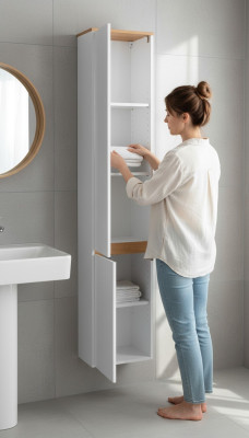 Tall cabinet bathroom shelf wall cabinet 176cm bathroom furniture