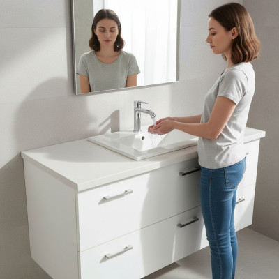 Washbasin built-in washbasin 60 x 46 cm white bathroom washbowl