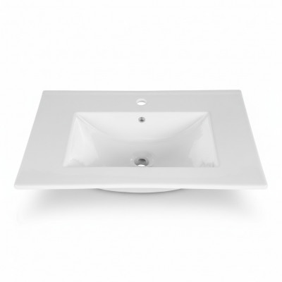 Vanity built-in sink washbasin 81 x 46 cm white vanity
