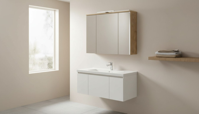 Mirror cabinet wall cabinet bathroom cabinet decor with mirror 80 cm LED