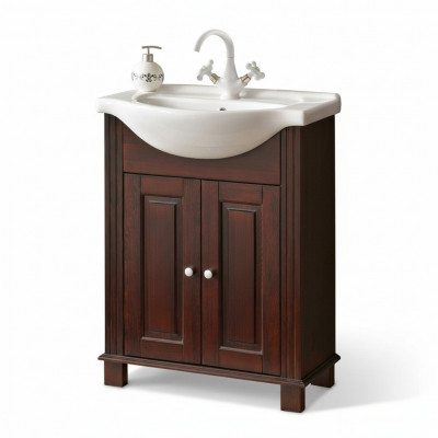 Brown washbasin cabinet, high-quality bathroom sink furniture, 65cm