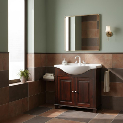 Bathroom furniture sink antique style basin with cabinet country house