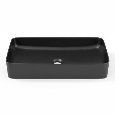Black ceramic countertop table plate sink basin