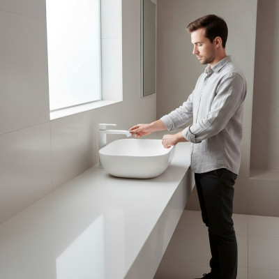 Modern ceramic washbasin decorative countertop basin white