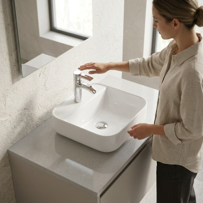 Ceramic washbasin countertop washbasin white sink