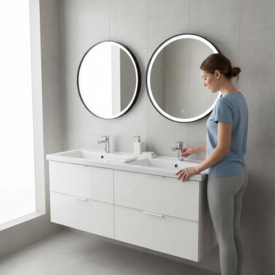 Double washbasin ceramic countertop sink washbasin