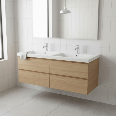 Double washbasin ceramic countertop sink washbasin