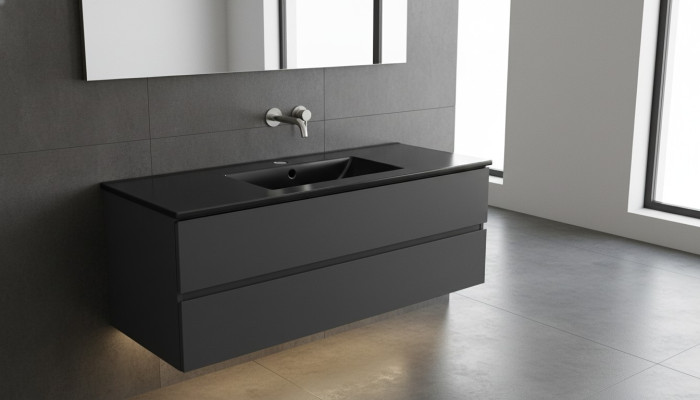 Ceramic washbasin countertop built-in black slab design basin