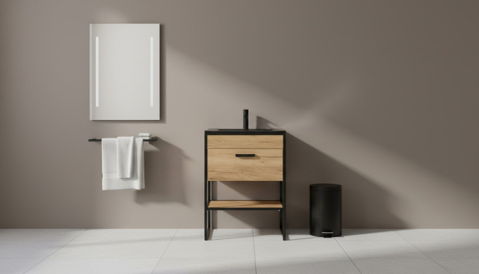 Bathroom furniture set 60cm sink with cabinet washbasin loft style