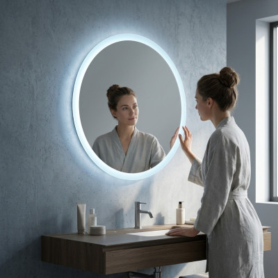 Round mirror LED bathroom mirror bathroom mirror with lighting bathroom mirror
