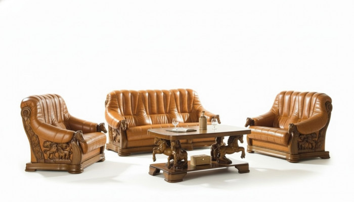 Couch two-seater classic leather sofa couch upholstered sofa 2-seater leather