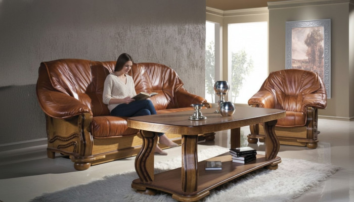Classic Three-Seater Couch New Upholstery Sofa 3-Seat Couches Leather Sofa