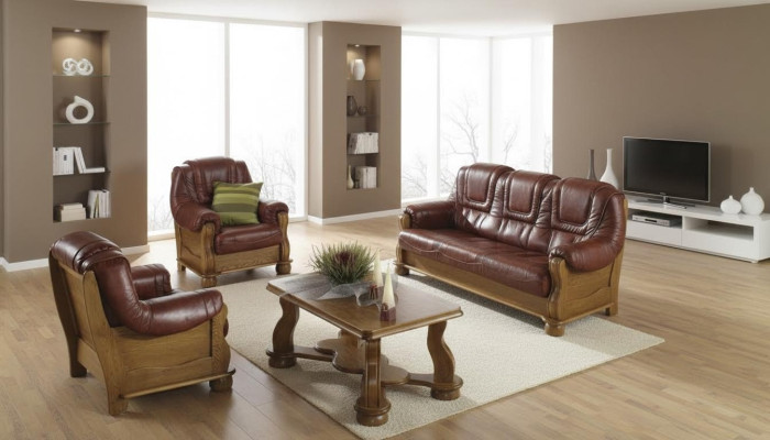 Classic Seating Ensemble 3+2+1 Seater Sofa Set Couch Sofa 100% Leather Sofa Upholstery