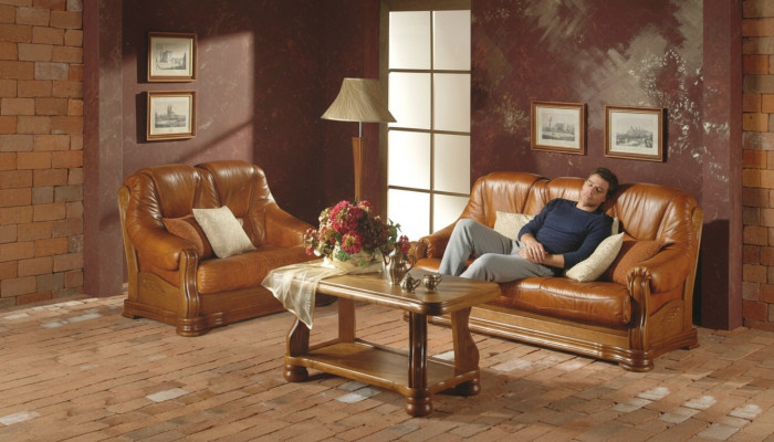 Classic three-seater couch sofas upholstered sofa 3-seater leather sofas