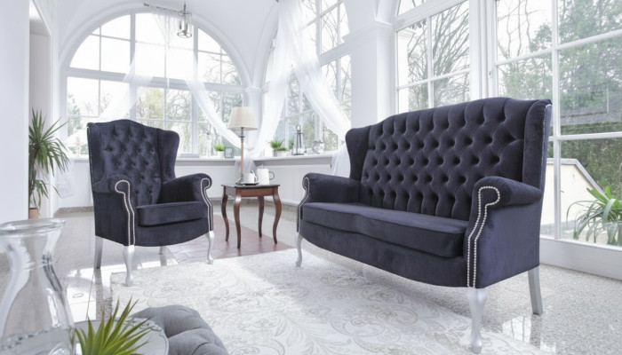 Classic Chesterfield Sofa Set 3+2 Seater Sofa Couch Upholstery Velvet Fabric