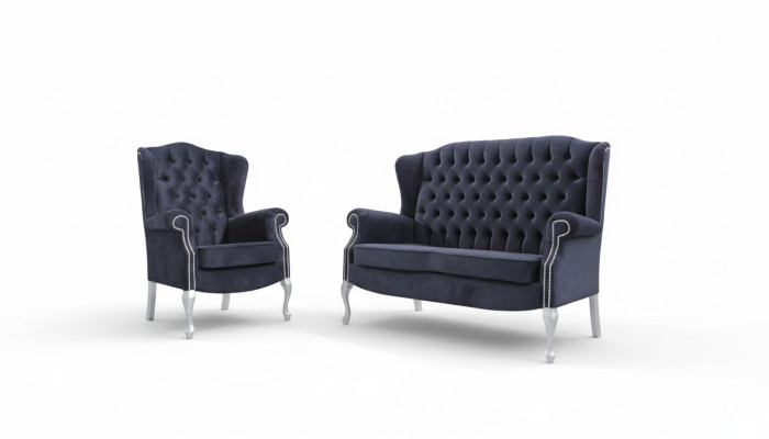Classic Chesterfield Sofa Set 3+2 Seater Sofa Couch Upholstery Velvet Fabric