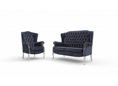 Classic Chesterfield Sofa Set 3+2 Seater Sofa Couch Upholstery Velvet Fabric