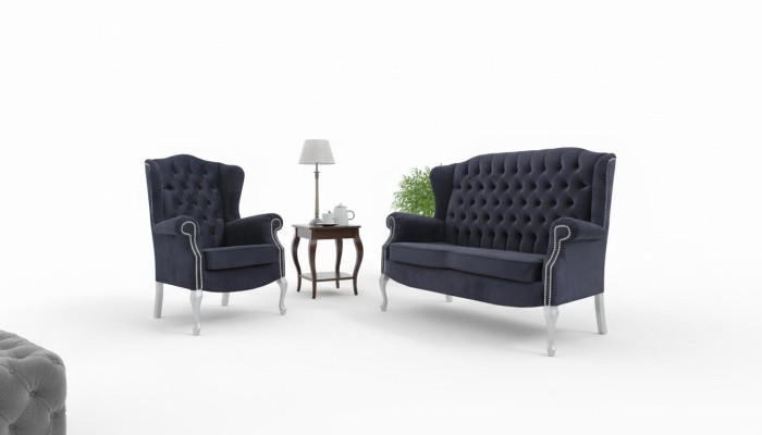 Classic Chesterfield Two-Seater Sofa Couch Upholstered Velvet Couches