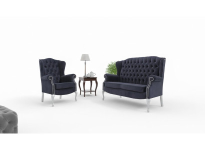 Classic Chesterfield Two-Seater Sofa Couch Upholstered Velvet Couches