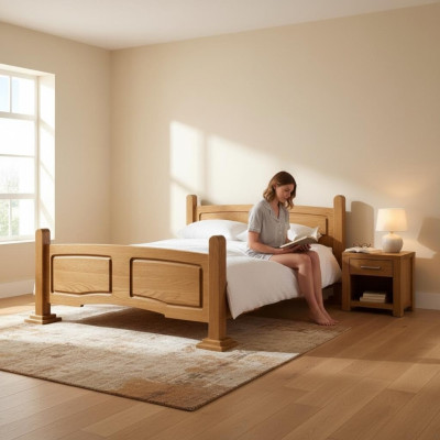 Antique Style Classic Bed Double Bed Beds Bedroom Wood 60/180cm