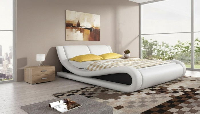 Upholstered bed beds bed upholstery faux leather designer hotel double luxury design