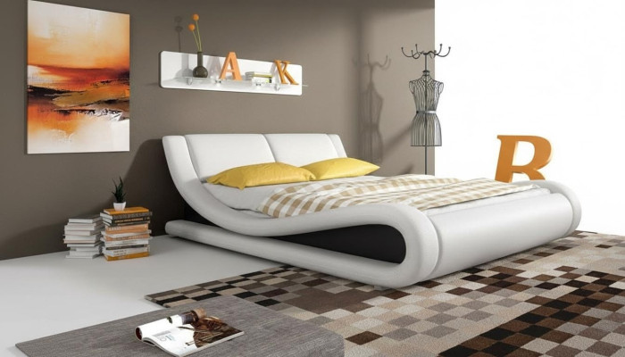 Upholstered bed beds bed upholstery faux leather designer hotel double luxury design