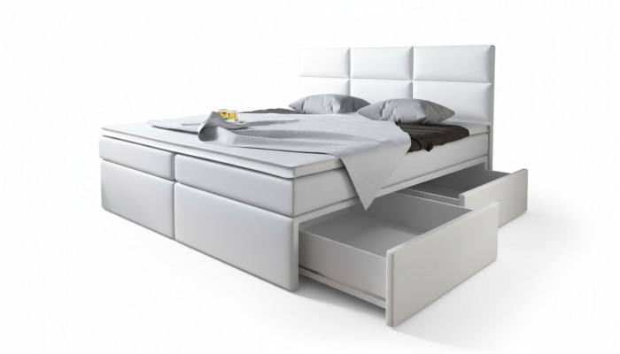 Box spring beds, bed upholstery, faux leather, designer hotel double luxury design, new