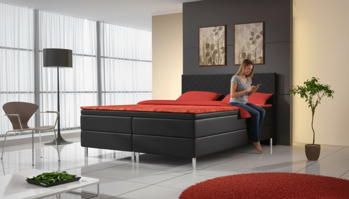 Upholstered bed beds bed upholstery artificial leather designer hotel double luxury design