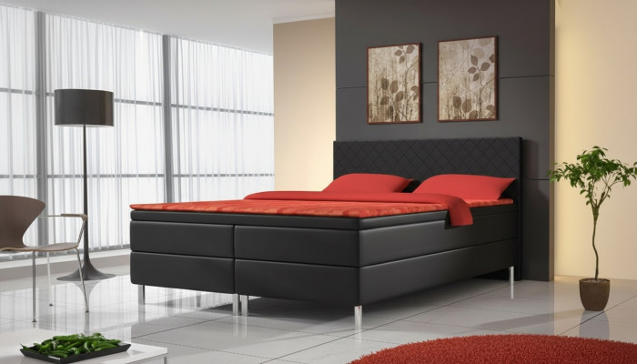 Upholstered bed beds bed upholstery artificial leather designer hotel double luxury design