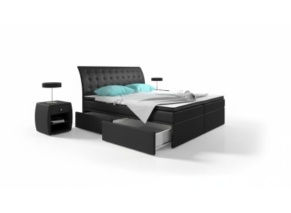 Box spring bed beds bed upholstery faux leather designer hotel double luxury design