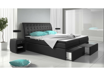 Box spring bed, beds, bed, upholstery, faux leather, designer, hotel, double, luxury design