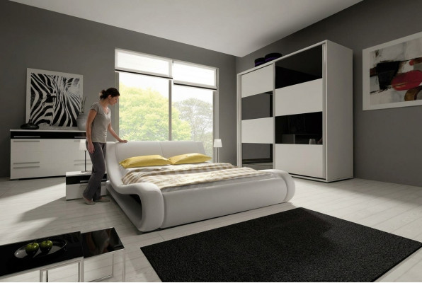 Design bedroom complete sets wardrobe bed chest of drawers nightstand modern