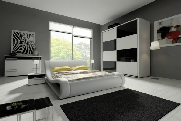 Design bedroom complete sets wardrobe bed chest of drawers nightstand modern