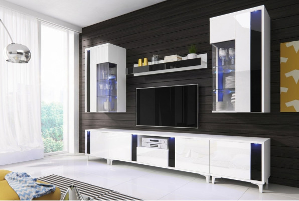 High gloss living room wall cabinet decoration living room cupboard display cabinet sideboard