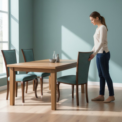 Dining room set with 4 x armchair upholstery dining chair wood new