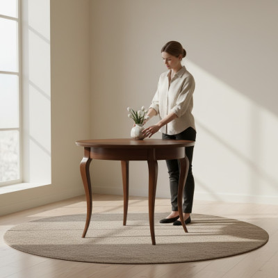 Round tables, round dining room, round designer table, wood high gloss 95/295cm furniture