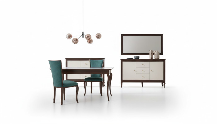 Dining Set Complete Set Dining Table + 4 Chairs Dining Room Group Wood Table