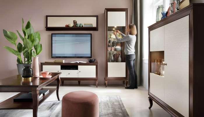 Living room set display cabinet dresser mirror wall units dressers