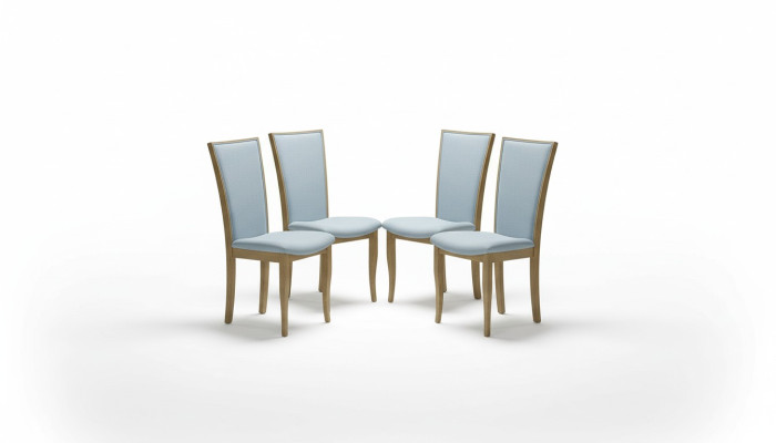 Set of 4 luxury design upholstered chairs solid wood office dining chairs seat