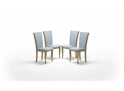 Set of 4 luxury design upholstered chairs solid wood office dining chairs seat