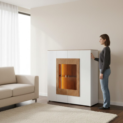 Showcase glass cabinet living room display 1-door showcase tall cabinet sideboard