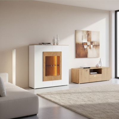 Showcase glass cabinet living room display 1-door showcase tall cabinet sideboard