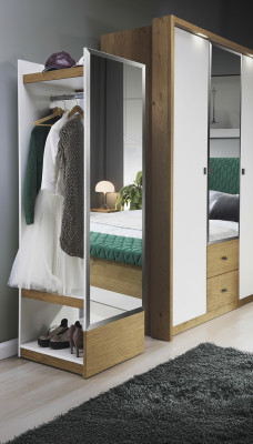 Wardrobe Mirror Cabinet Bedroom Sliding Doors 55 cm Clothes Wardrobes New