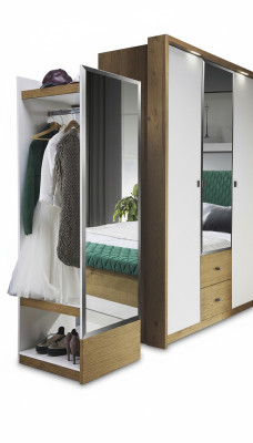 Wardrobe Mirror Cabinet Bedroom Sliding Doors 55 cm Clothes Wardrobes New