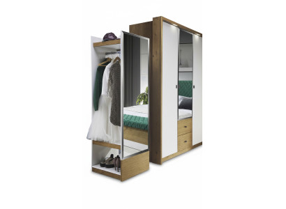 Wardrobe Mirror Cabinet Bedroom Sliding Doors 55 cm Clothes Wardrobes New