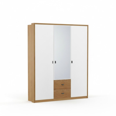Design bedroom wardrobe closets modern cabinets wood 3-door mirror