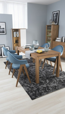 Set of 4 luxury design upholstered solid wood chairs for seating office dining room