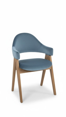 Set of 4 luxury design upholstered solid wood chairs for seating office dining room